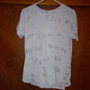 Old Navy White & Green Tie Dye Top